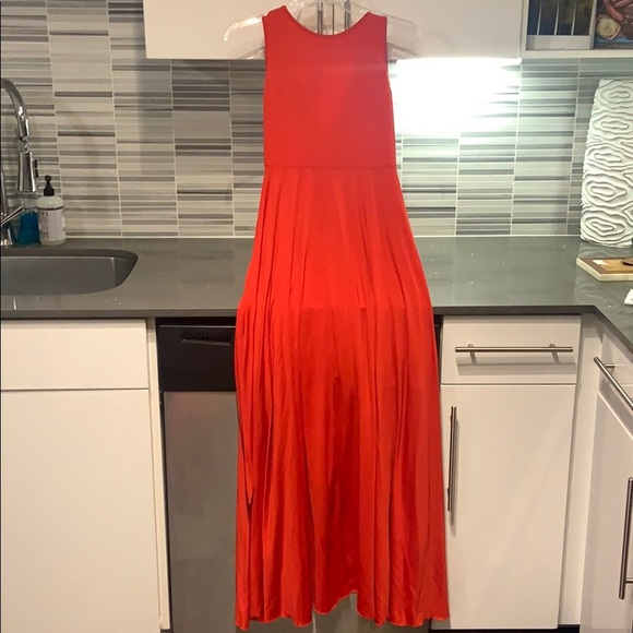 Red high-low maxi wrap dress - Picture 2 of 6